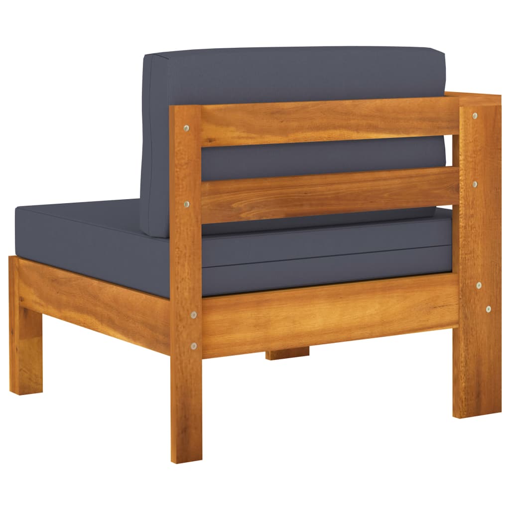 4-Seater Garden Sofa with Dark Grey Cushions Acacia Wood - Newstart Furniture