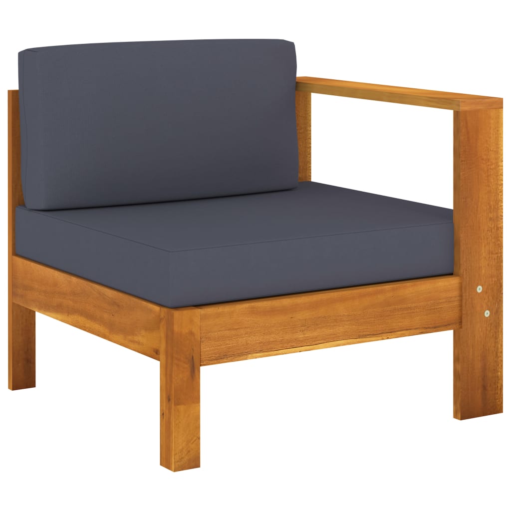4-Seater Garden Sofa with Dark Grey Cushions Acacia Wood - Newstart Furniture