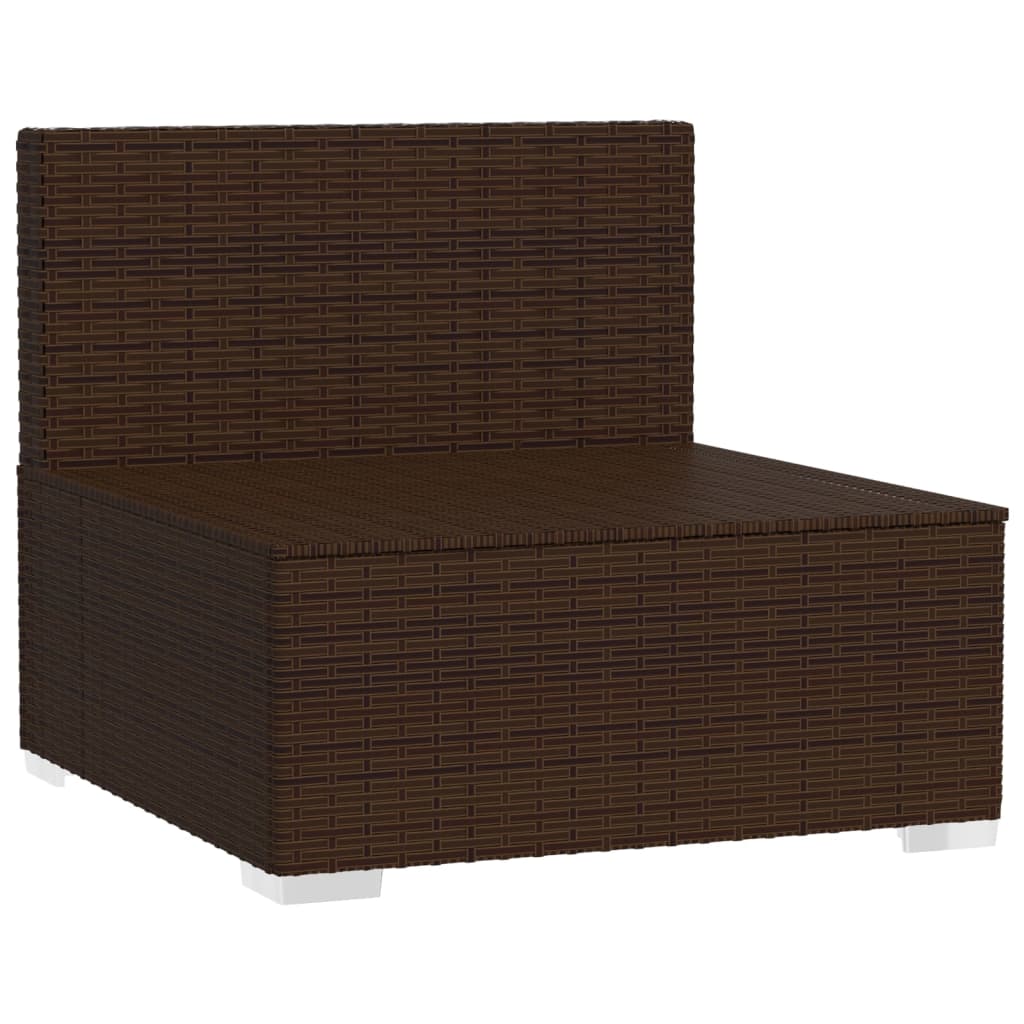 4-Seater Sofa with Cushions Brown Poly Rattan - Newstart Furniture