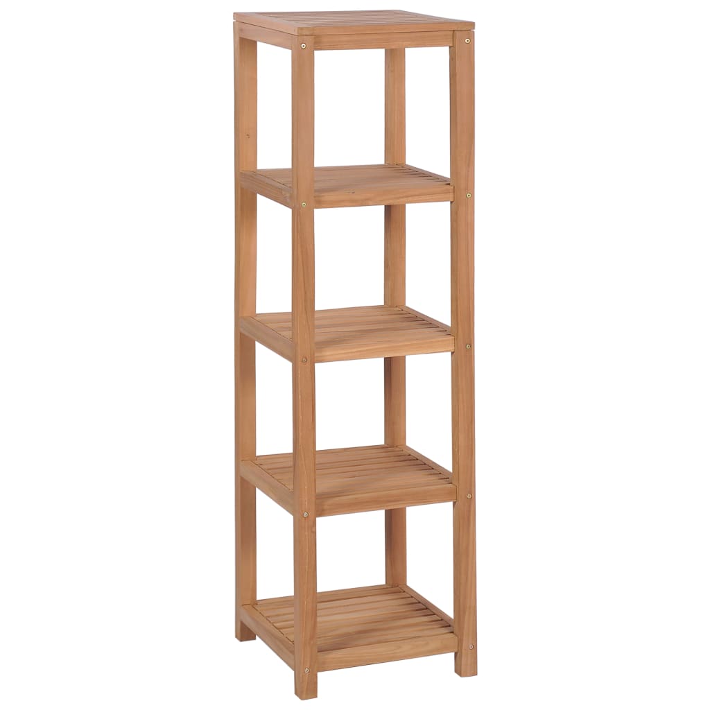 4-Tier Bathroom Storage Rack Solid Teak 42x42x165 cm - Newstart Furniture