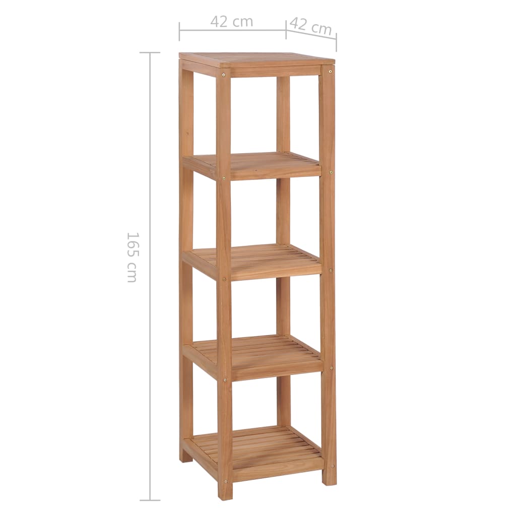 4-Tier Bathroom Storage Rack Solid Teak 42x42x165 cm - Newstart Furniture