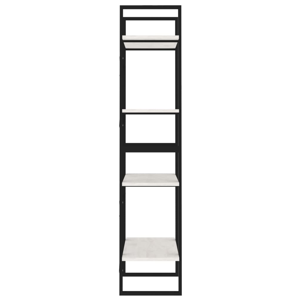 4-Tier Book Cabinet White 60x30x140 cm Solid Pine Wood - Newstart Furniture
