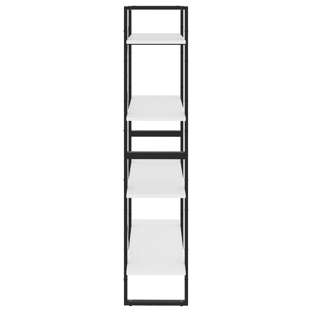 4-Tier Book Cabinet White 80x30x140 cm Engineered Wood - Newstart Furniture