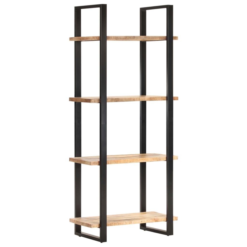 4-Tier Bookcase 80x40x180 cm Rough Mango Wood - Newstart Furniture