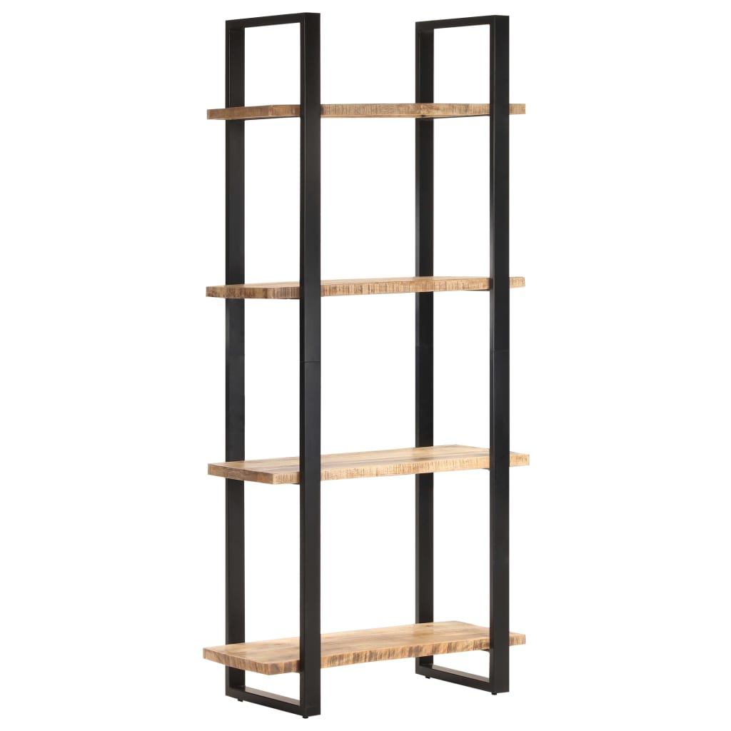 4-Tier Bookcase 80x40x180 cm Rough Mango Wood - Newstart Furniture