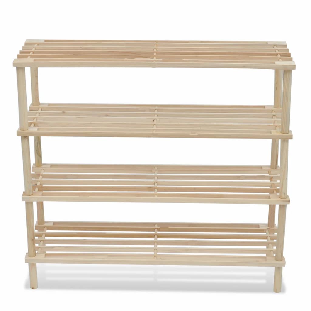 4-Tier Shoe Racks 2 pcs Solid Fir Wood - Newstart Furniture