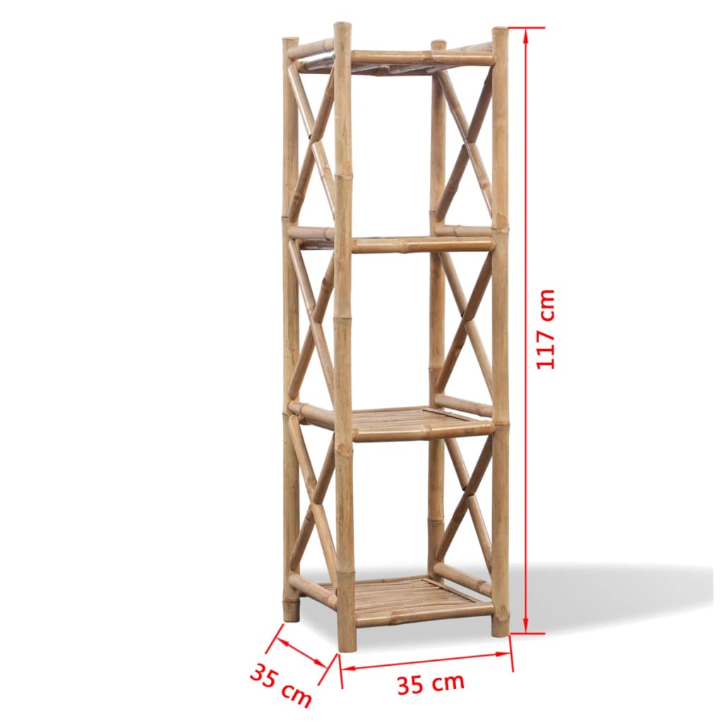 4-Tier Square Bamboo Shelf - Newstart Furniture