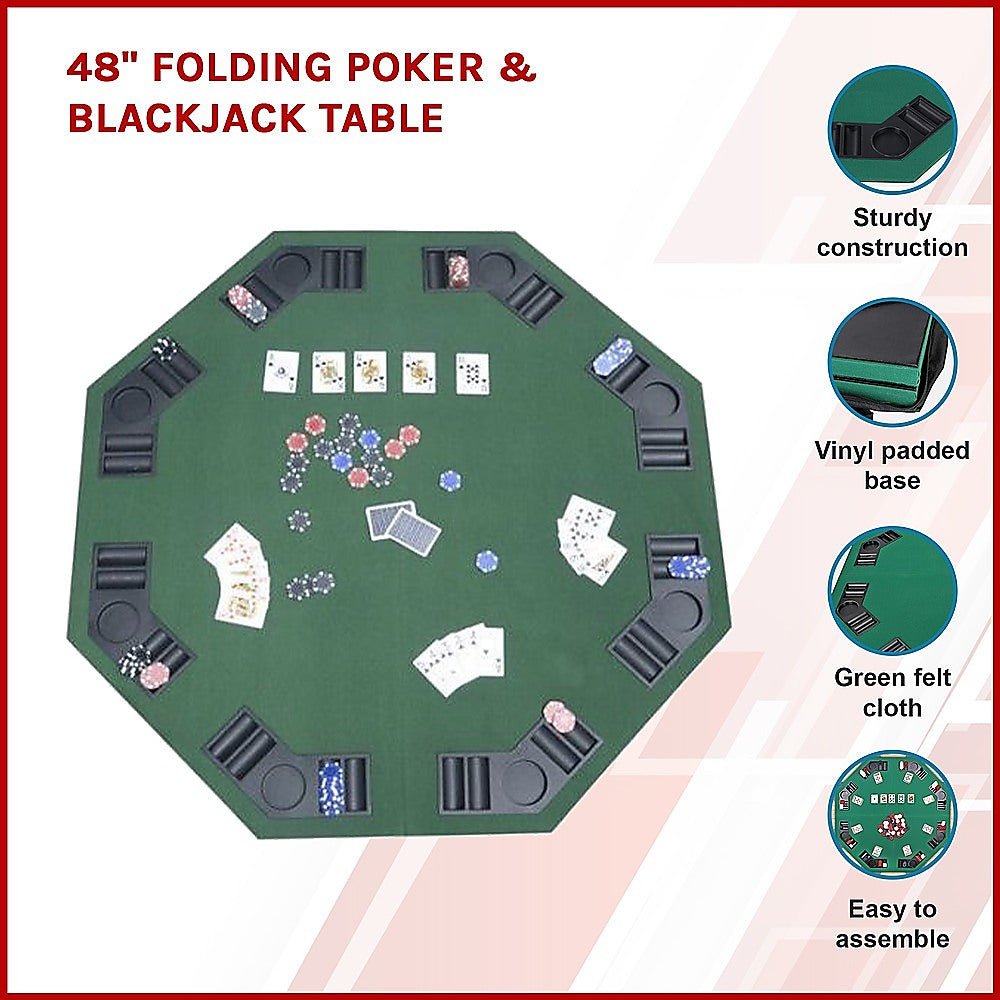 48" Folding Poker & Blackjack Table - Newstart Furniture