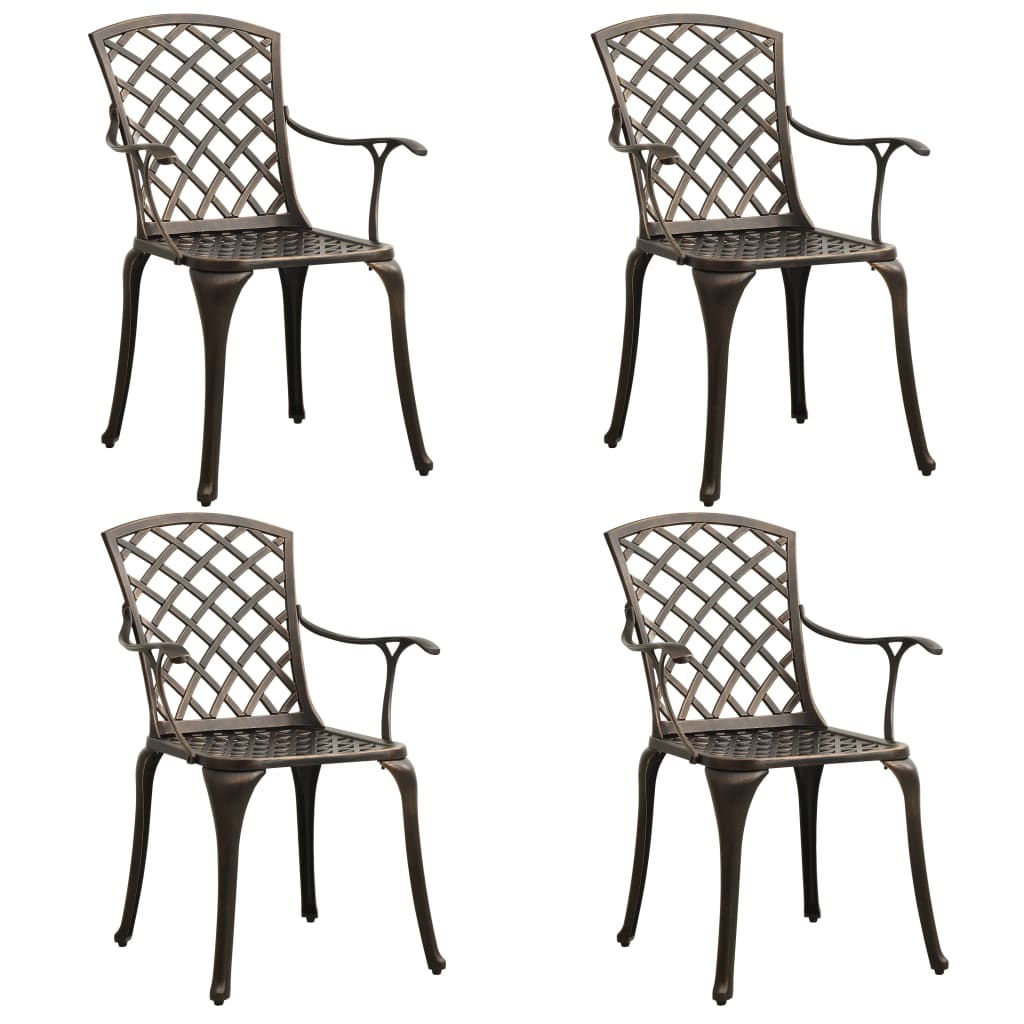 5 Piece Bistro Set Cast Aluminium Bronze - Newstart Furniture