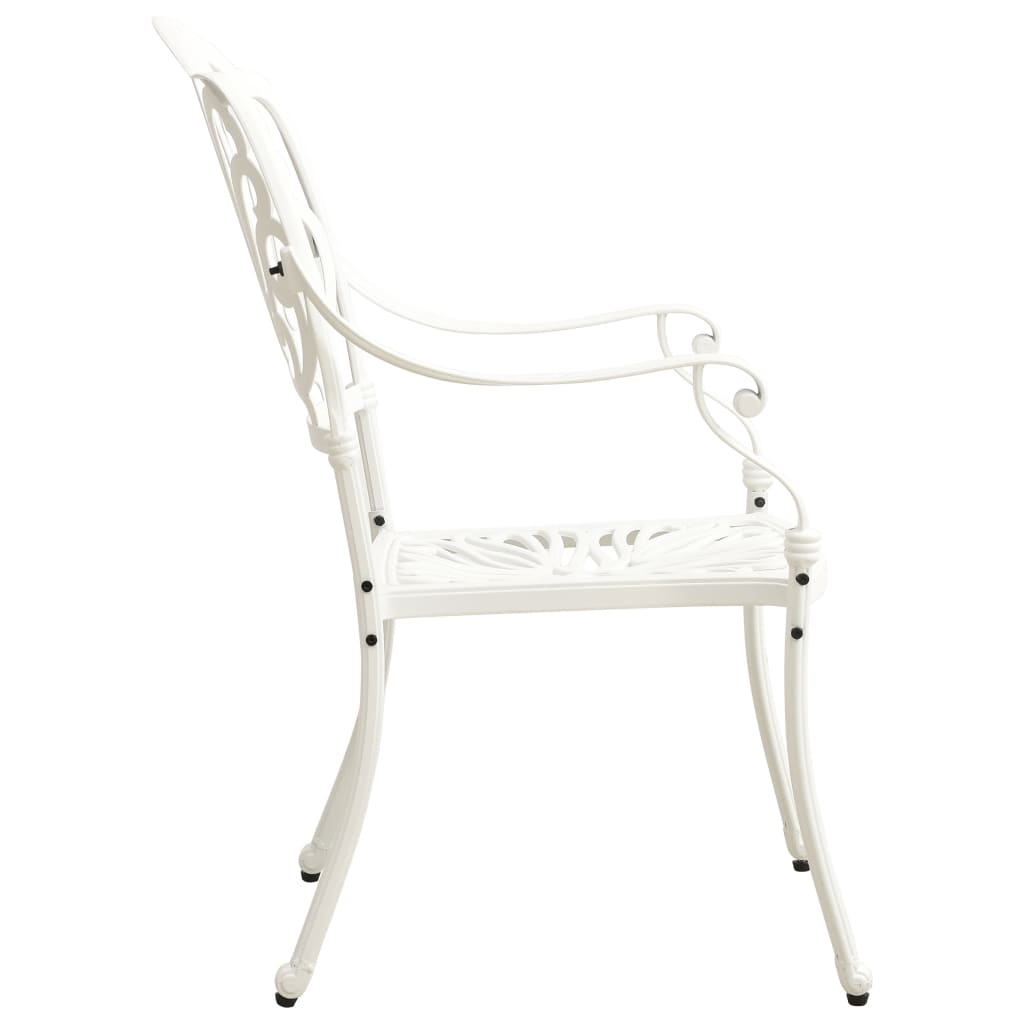 5 Piece Bistro Set Cast Aluminium White - Newstart Furniture