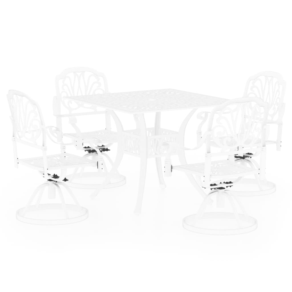 5 Piece Bistro Set Cast Aluminium White - Newstart Furniture