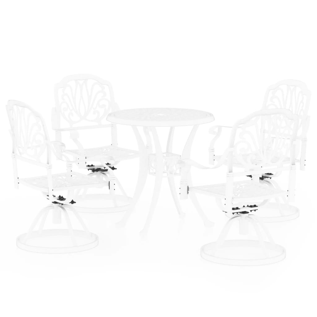 5 Piece Bistro Set Cast Aluminium White - Newstart Furniture