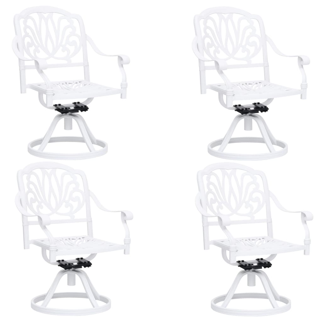 5 Piece Bistro Set Cast Aluminium White - Newstart Furniture