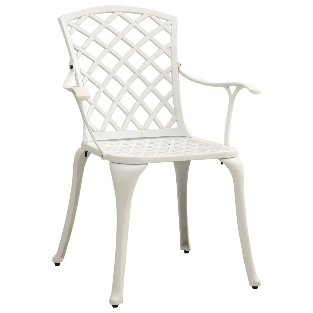 5 Piece Bistro Set Cast Aluminium White - Newstart Furniture