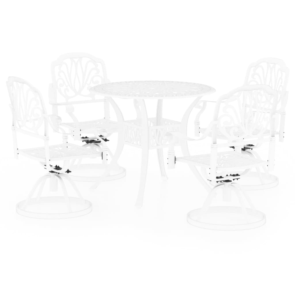 5 Piece Bistro Set Cast Aluminium White - Newstart Furniture