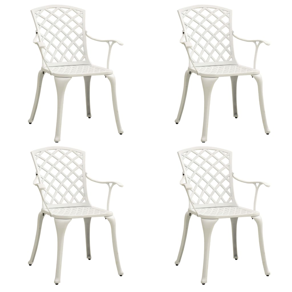 5 Piece Bistro Set Cast Aluminium White - Newstart Furniture