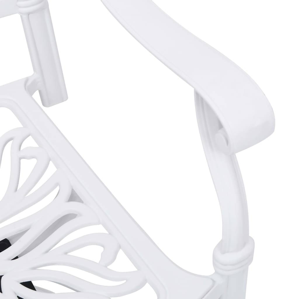 5 Piece Bistro Set Cast Aluminium White - Newstart Furniture