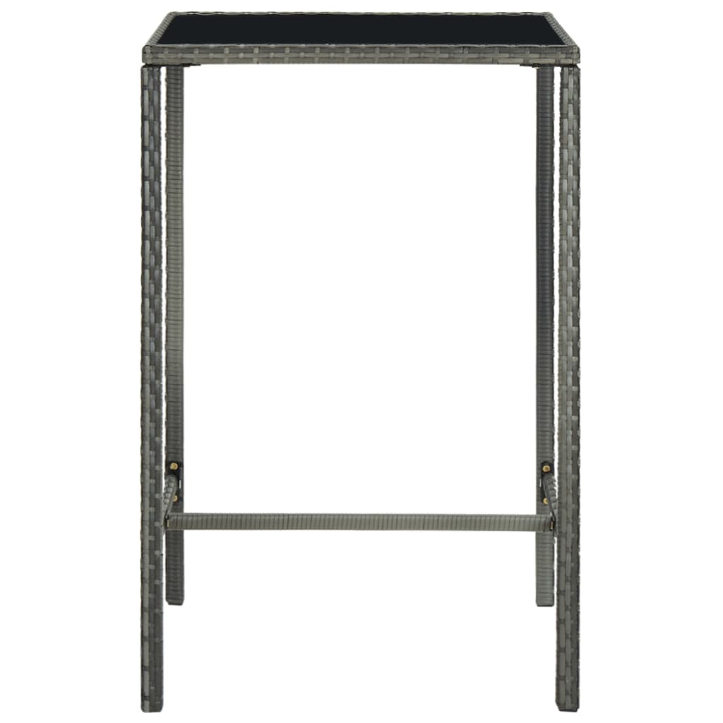 5 Piece Garden Bar Set Poly Rattan Grey - Newstart Furniture