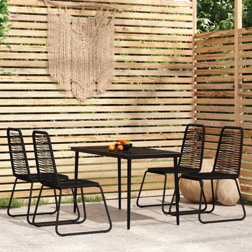 5 Piece Garden Dining Set Black - Newstart Furniture