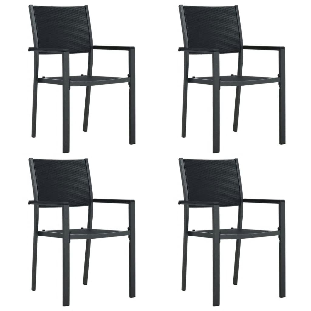 5 Piece Garden Dining Set Black - Newstart Furniture