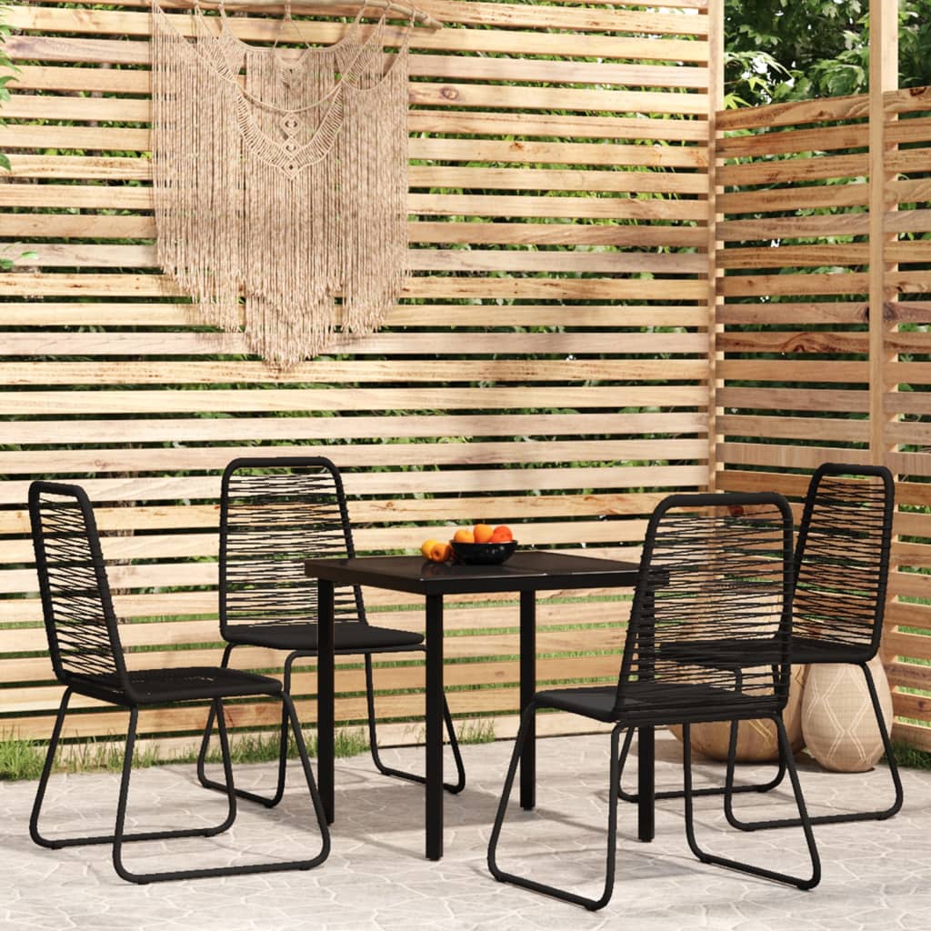 5 Piece Garden Dining Set Black - Newstart Furniture