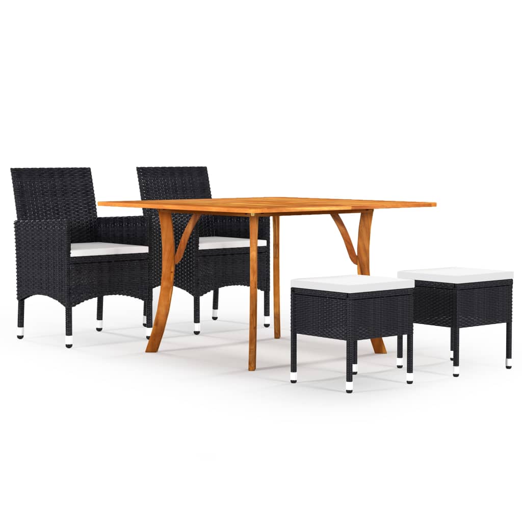 5 Piece Garden Dining Set Black - Newstart Furniture