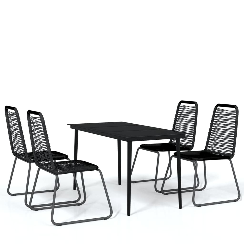 5 Piece Garden Dining Set Black - Newstart Furniture