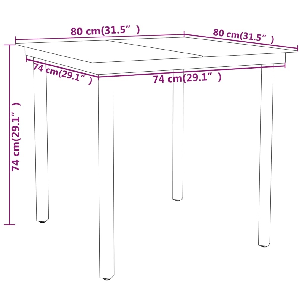 5 Piece Garden Dining Set Black - Newstart Furniture