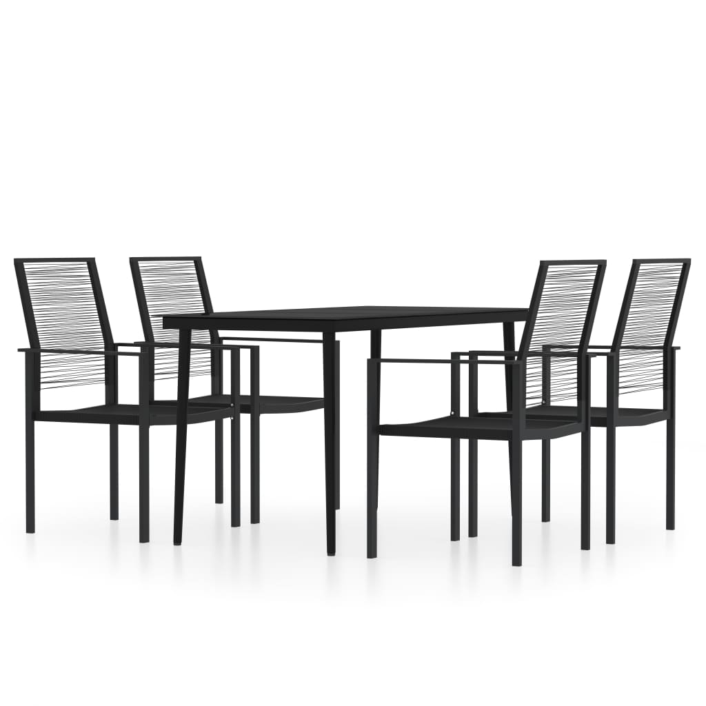 5 Piece Garden Dining Set Black - Newstart Furniture