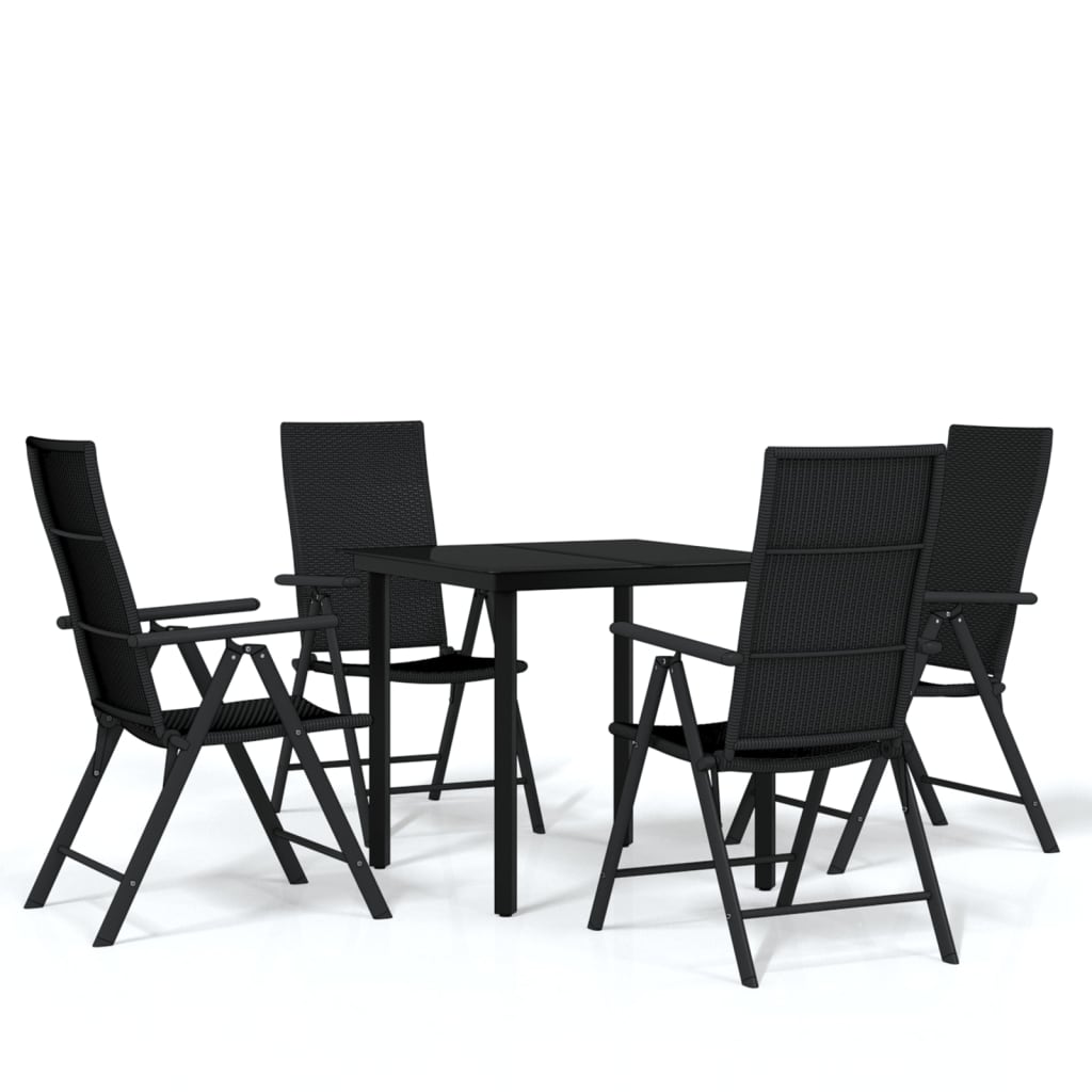 5 Piece Garden Dining Set Black - Newstart Furniture