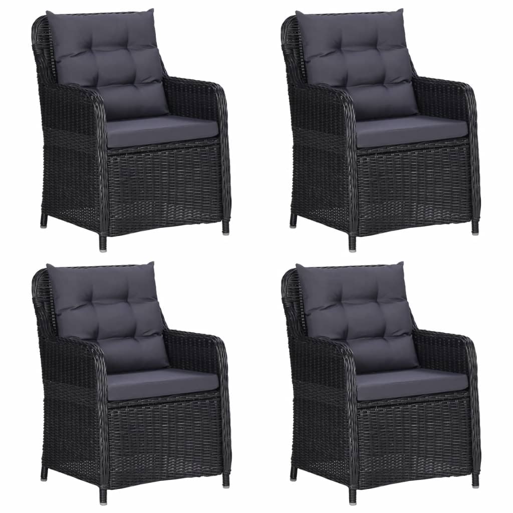 5 Piece Garden Dining Set Black - Newstart Furniture