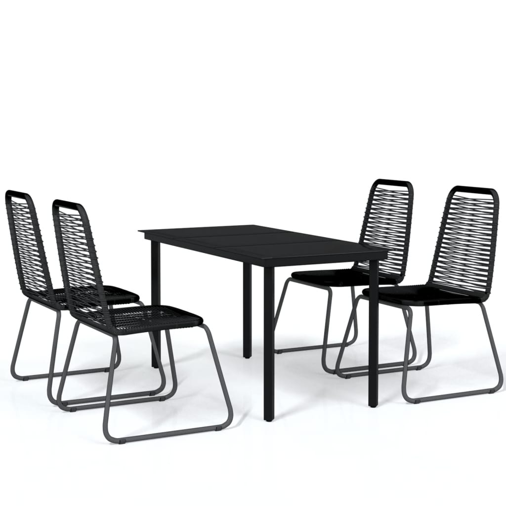 5 Piece Garden Dining Set Black - Newstart Furniture