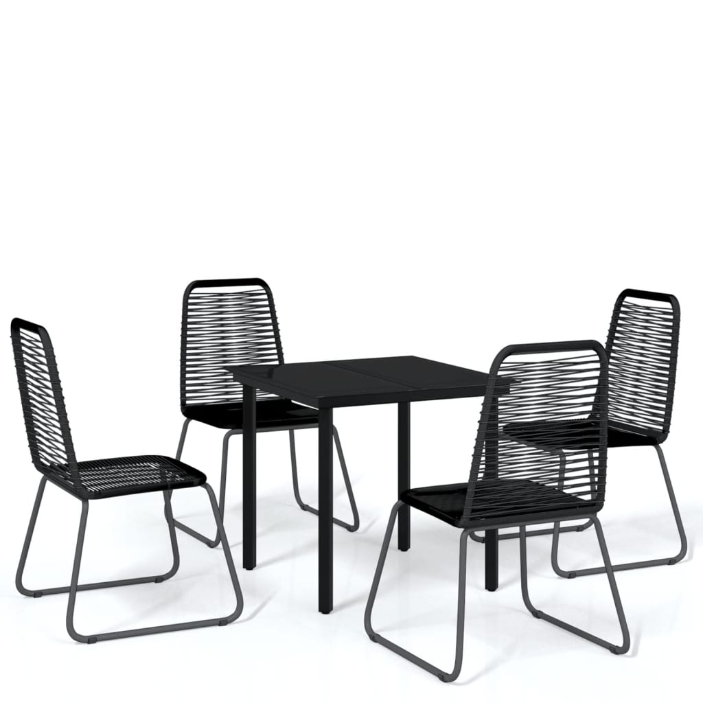 5 Piece Garden Dining Set Black - Newstart Furniture