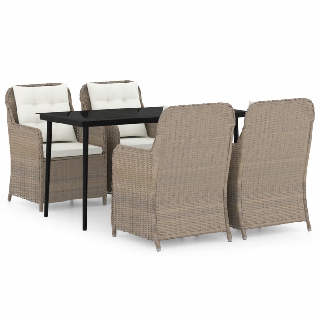 5 Piece Garden Dining Set Brown - Newstart Furniture