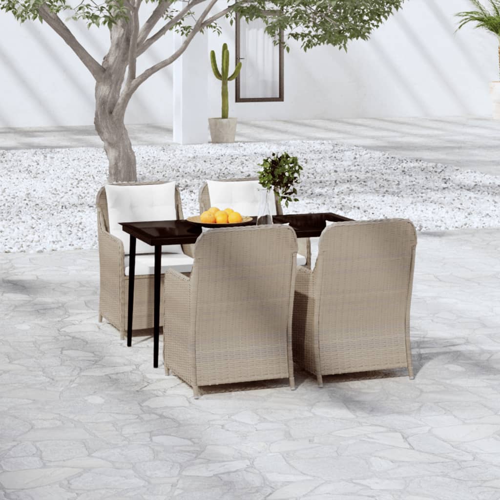 5 Piece Garden Dining Set Brown - Newstart Furniture