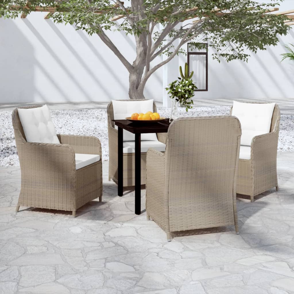 5 Piece Garden Dining Set Brown - Newstart Furniture