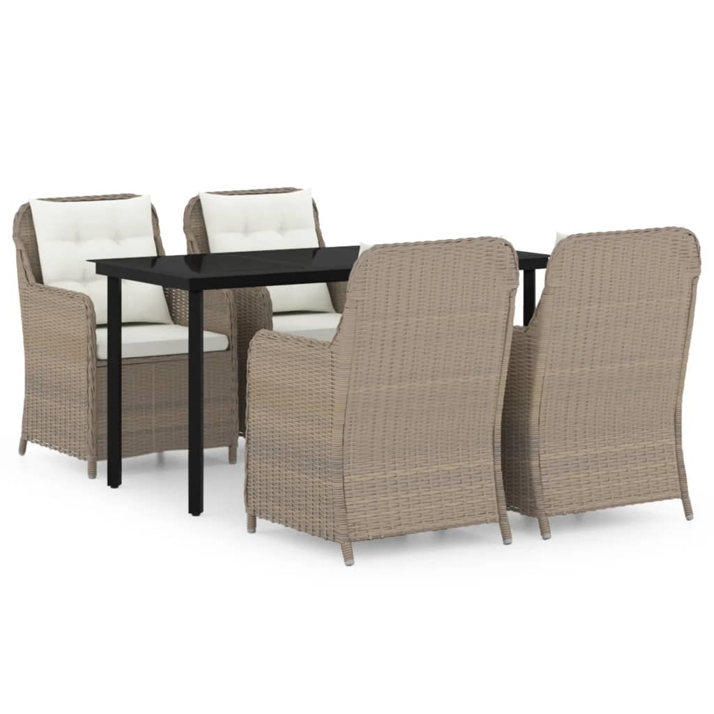 5 Piece Garden Dining Set Brown - Newstart Furniture