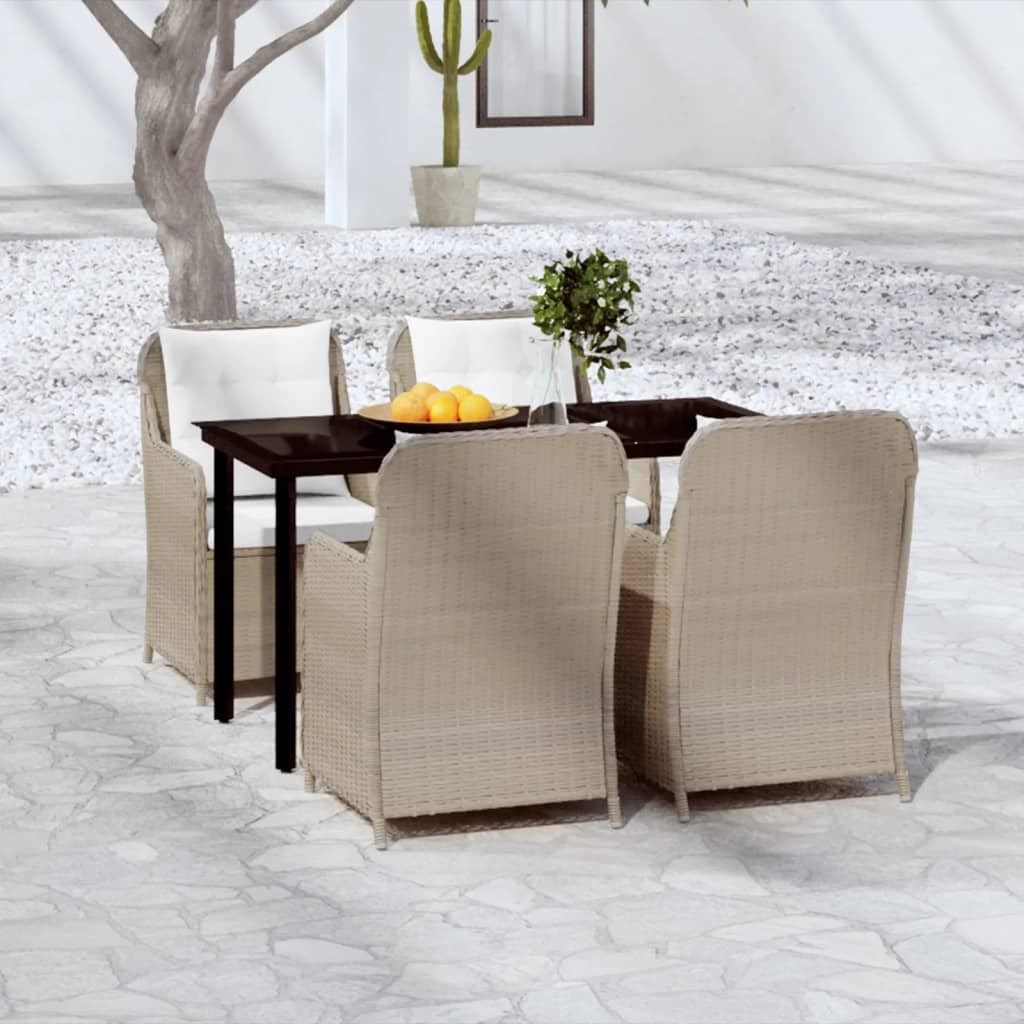 5 Piece Garden Dining Set Brown - Newstart Furniture