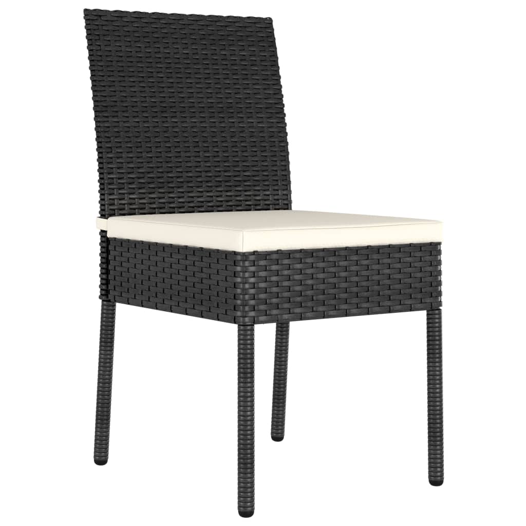 5 Piece Garden Dining Set Poly Rattan Black - Newstart Furniture