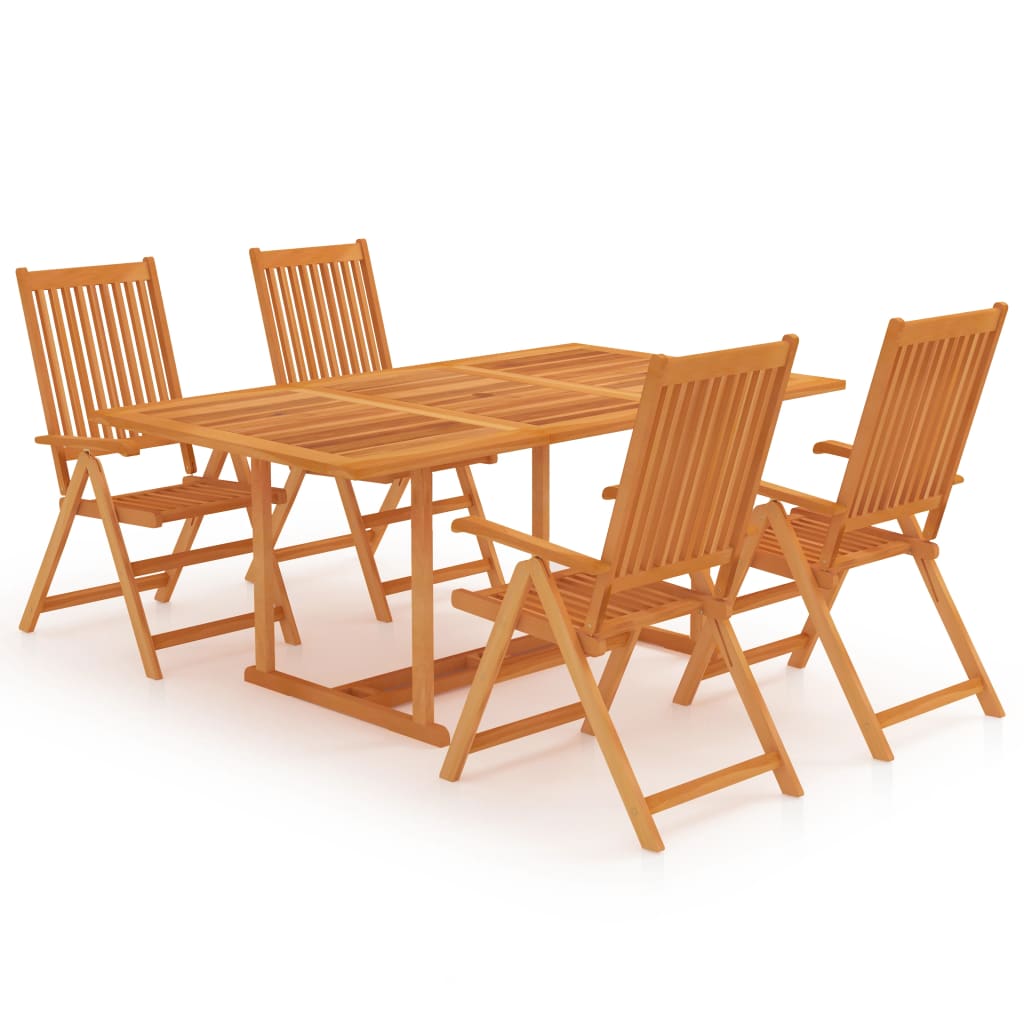 5 Piece Garden Dining Set Solid Teak Wood - Newstart Furniture