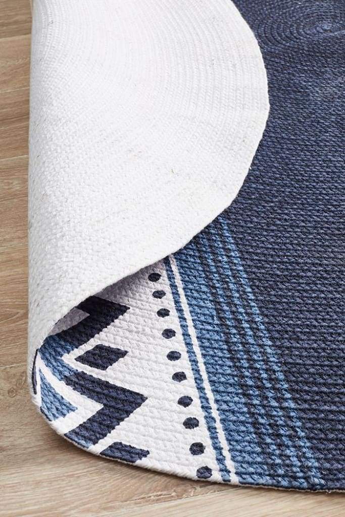 Lunar 422 Printed Navy Floor Rug - Newstart Furniture