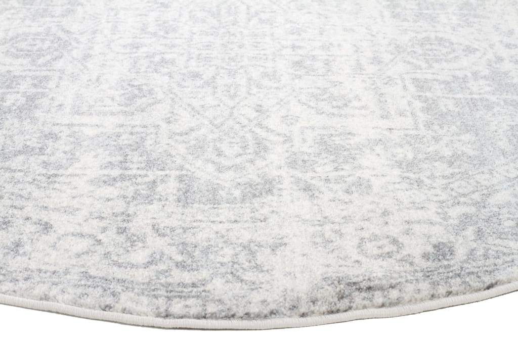 Evoke Dream White Silver Transitional Round Rug - Newstart Furniture