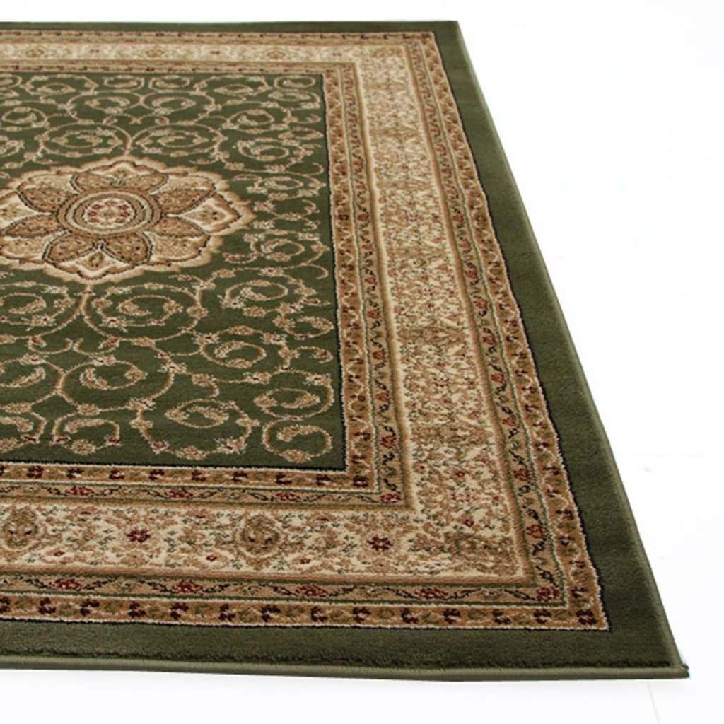 Istanbul Collection Medallion Classic Pattern Green Floor Rug - Newstart Furniture