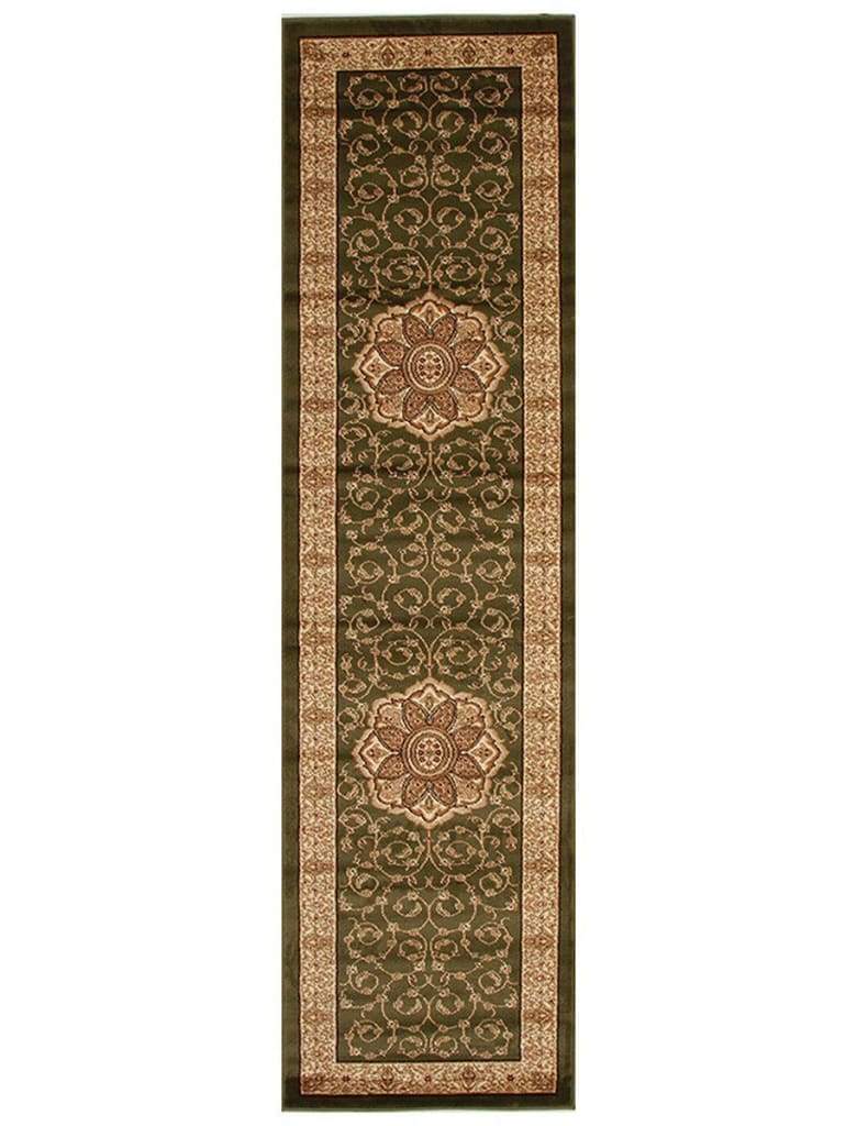 Istanbul Collection Medallion Classic Pattern Green Floor Rug - Newstart Furniture