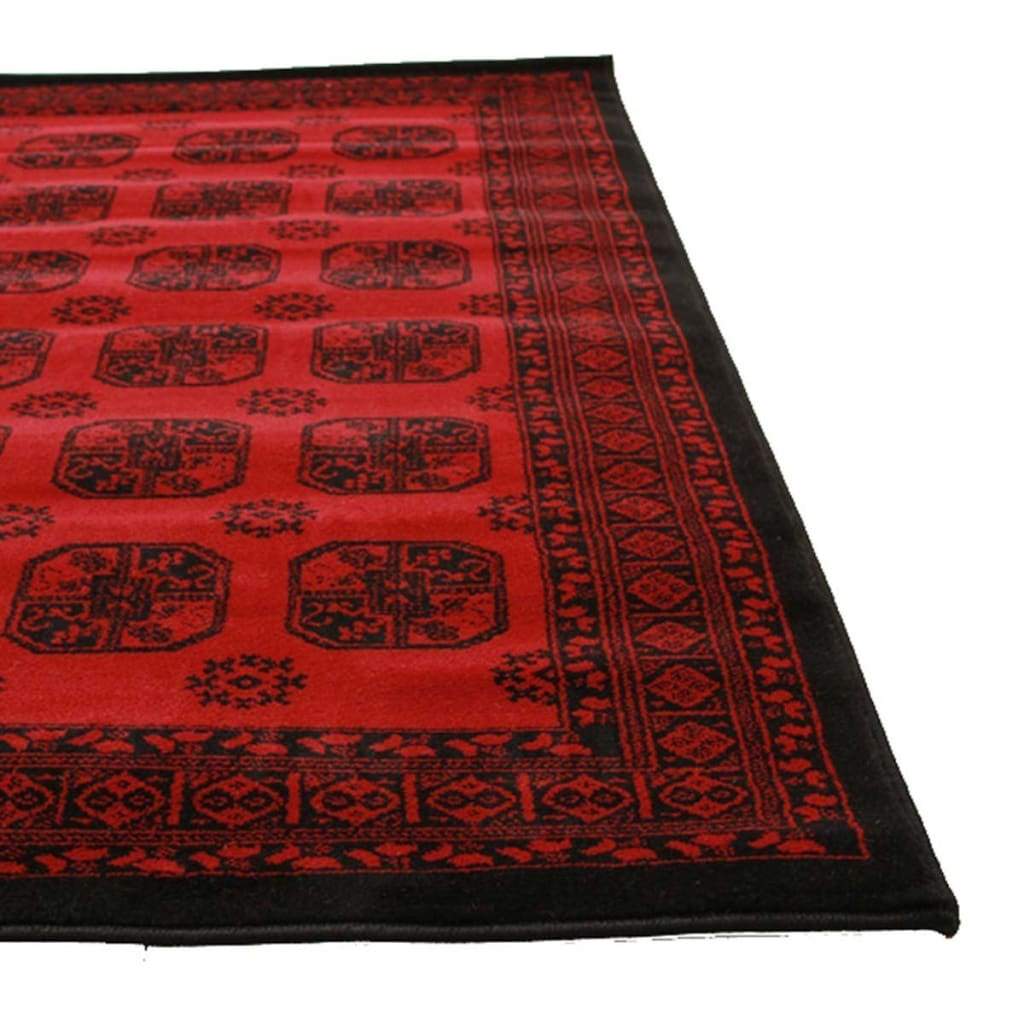 Istanbul Collection Classic Afghan Pattern Red Floor Rug - Newstart Furniture