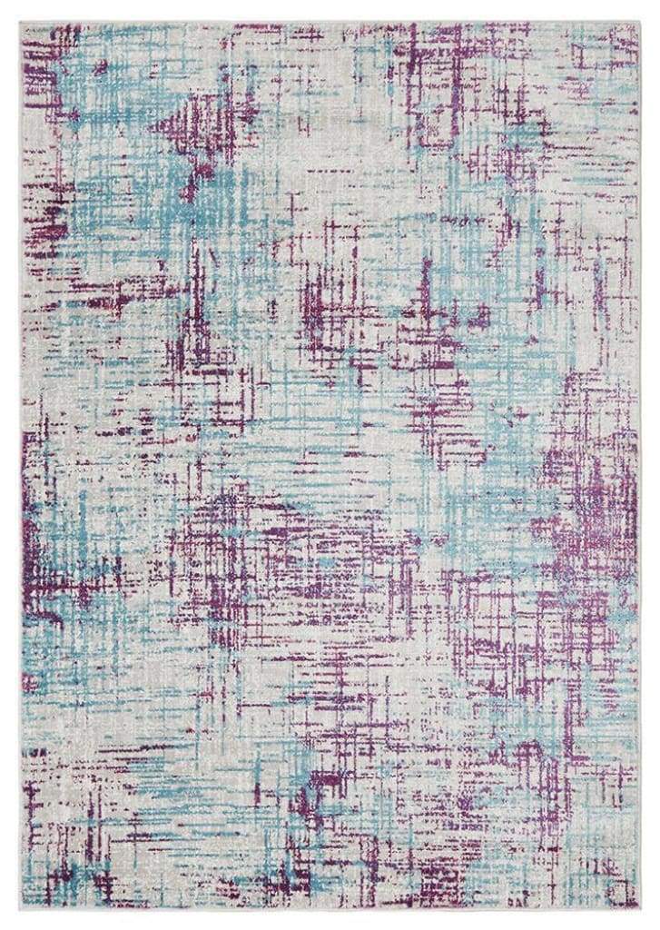 Skyler Abstract Floor Rug Grey Blue Purple - Newstart Furniture