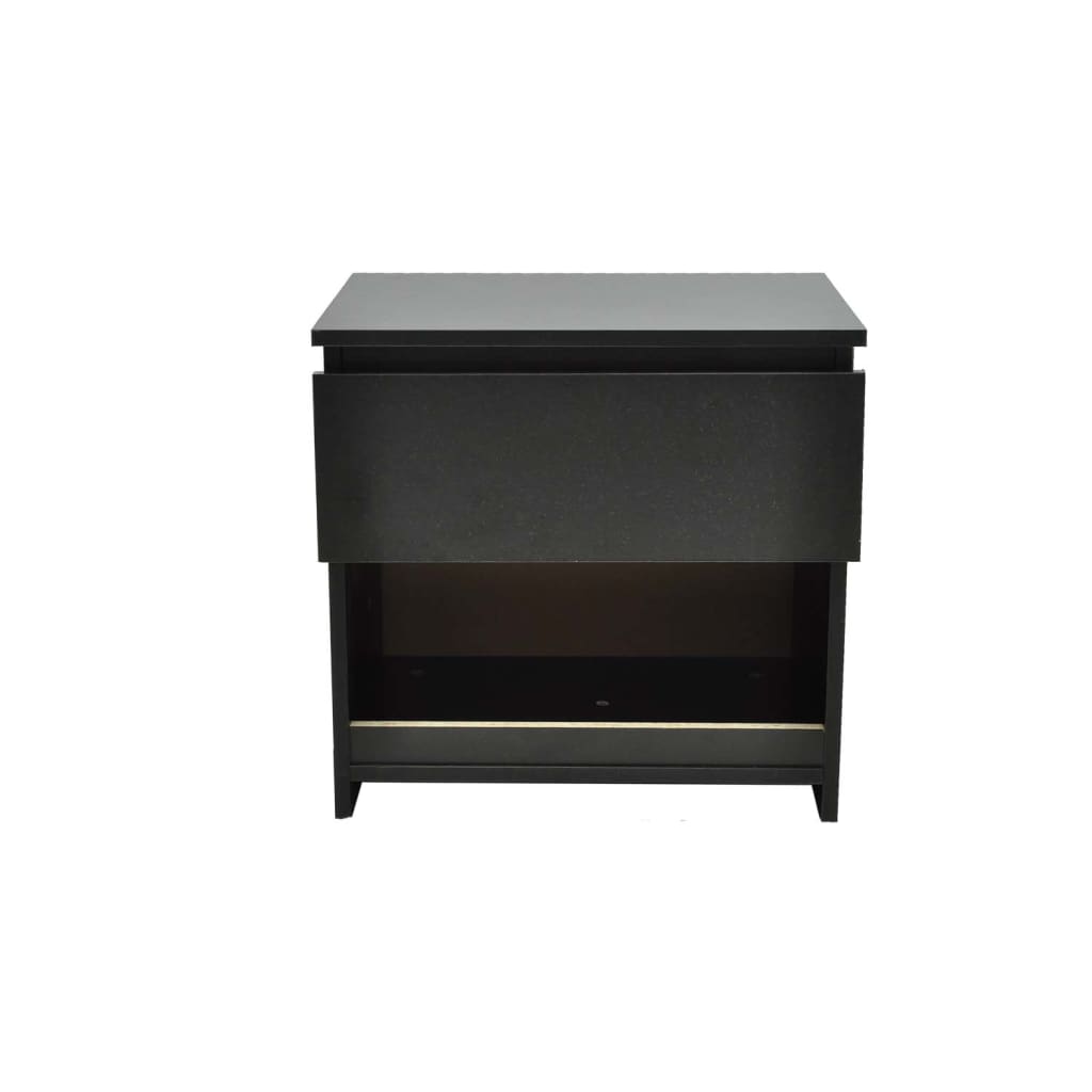 Nightstand with One-Drawer Black 2 pcs - Newstart Furniture