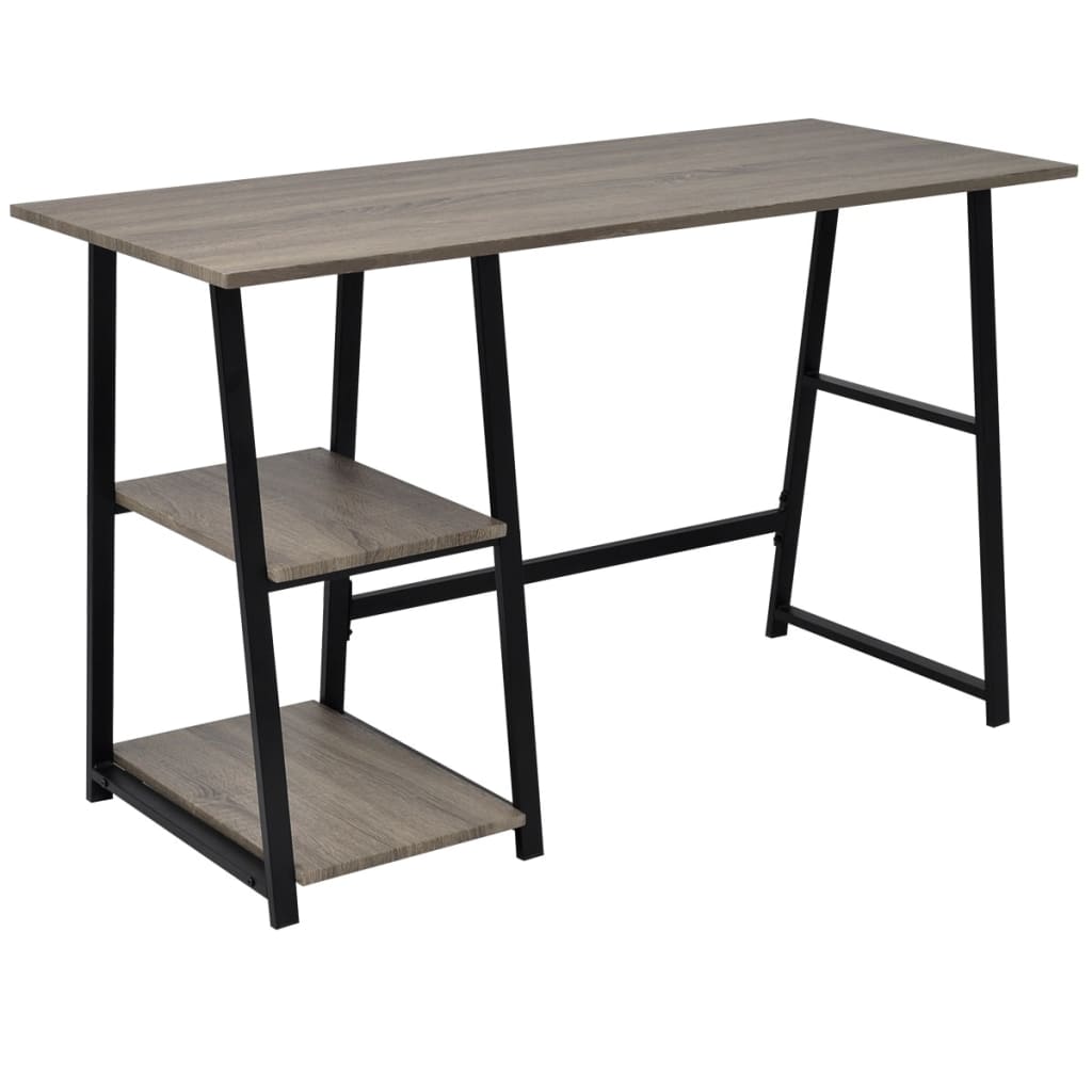 Desk with 2 Shelves Grey and Oak - Newstart Furniture