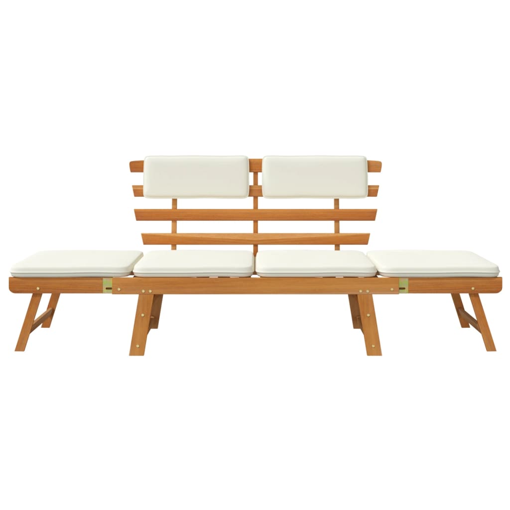 Garden Bench with Cushions 2-in-1 190 cm Solid Acacia Wood - Newstart Furniture
