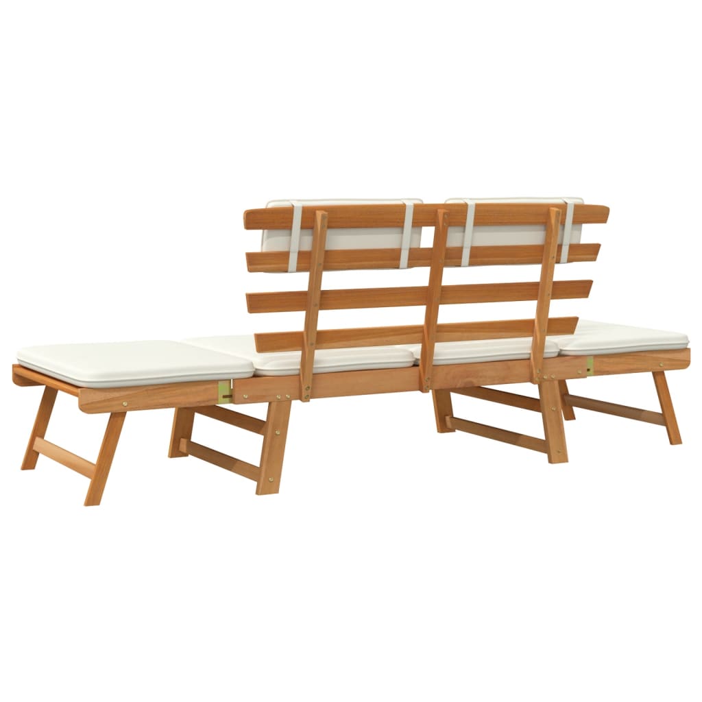 Garden Bench with Cushions 2-in-1 190 cm Solid Acacia Wood - Newstart Furniture